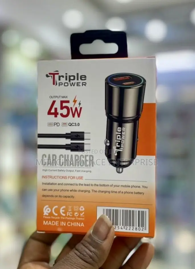 Triple Power 45w Fast Car Charger
