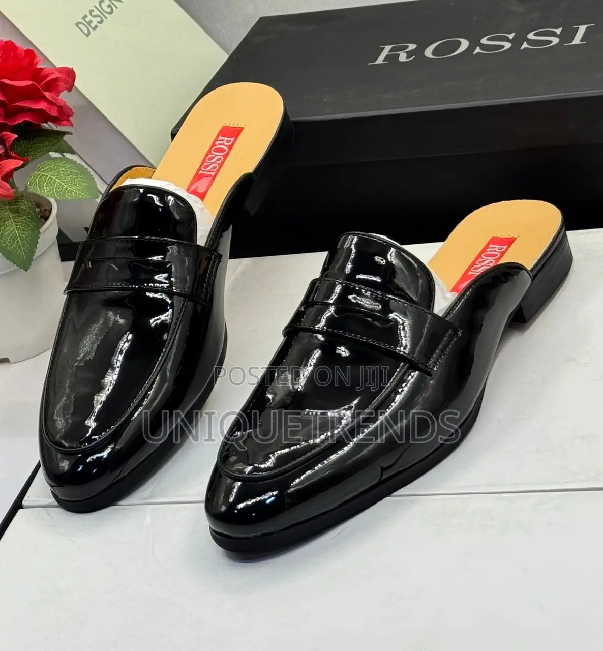 Quality Rossi Patent Leather Half Shoes