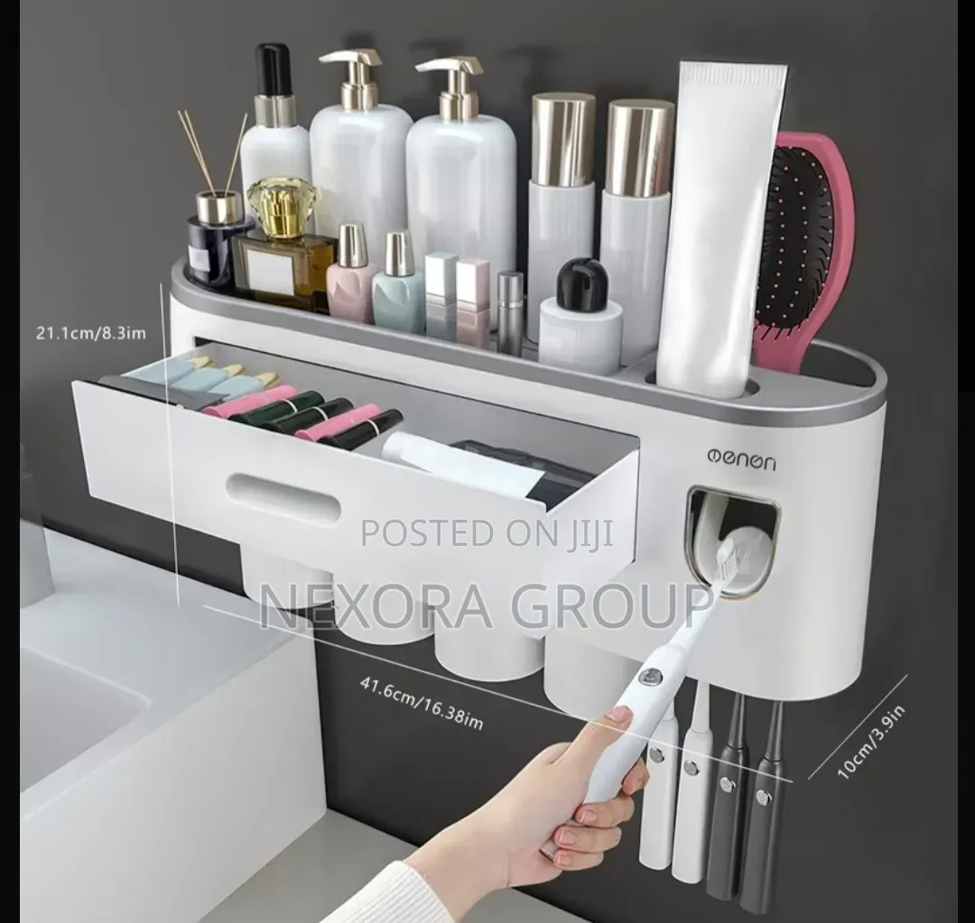 Toothbrush and Toothpaste Holder Set Hygienic Bathroom Organizer
