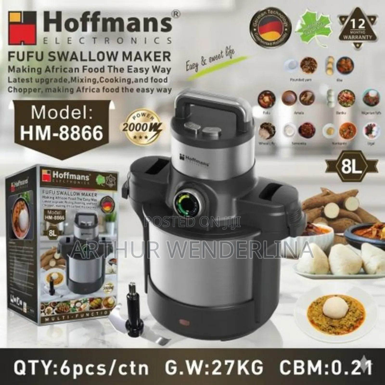 Hoffmans High Quality Automatic Fufu, Banku,Swallow Maker-8l