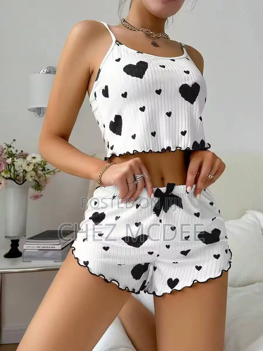 Cute Heart Print Women’S Nightie Set | Soft Sleepwear