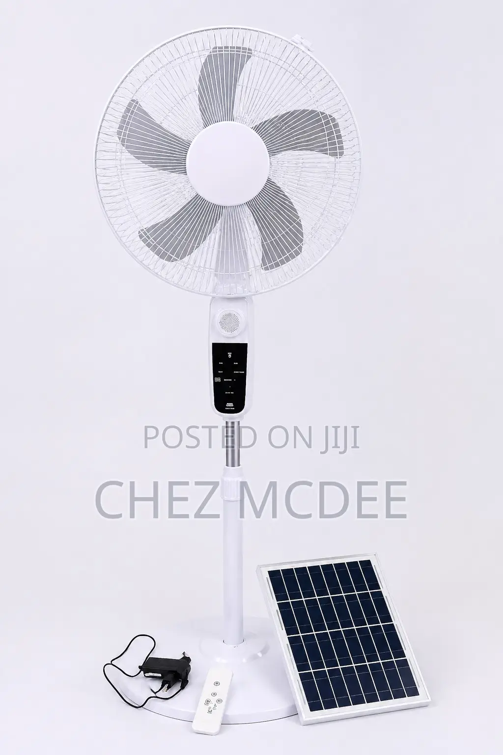 Rechargeable Solar Standing Fan With Panel Remote