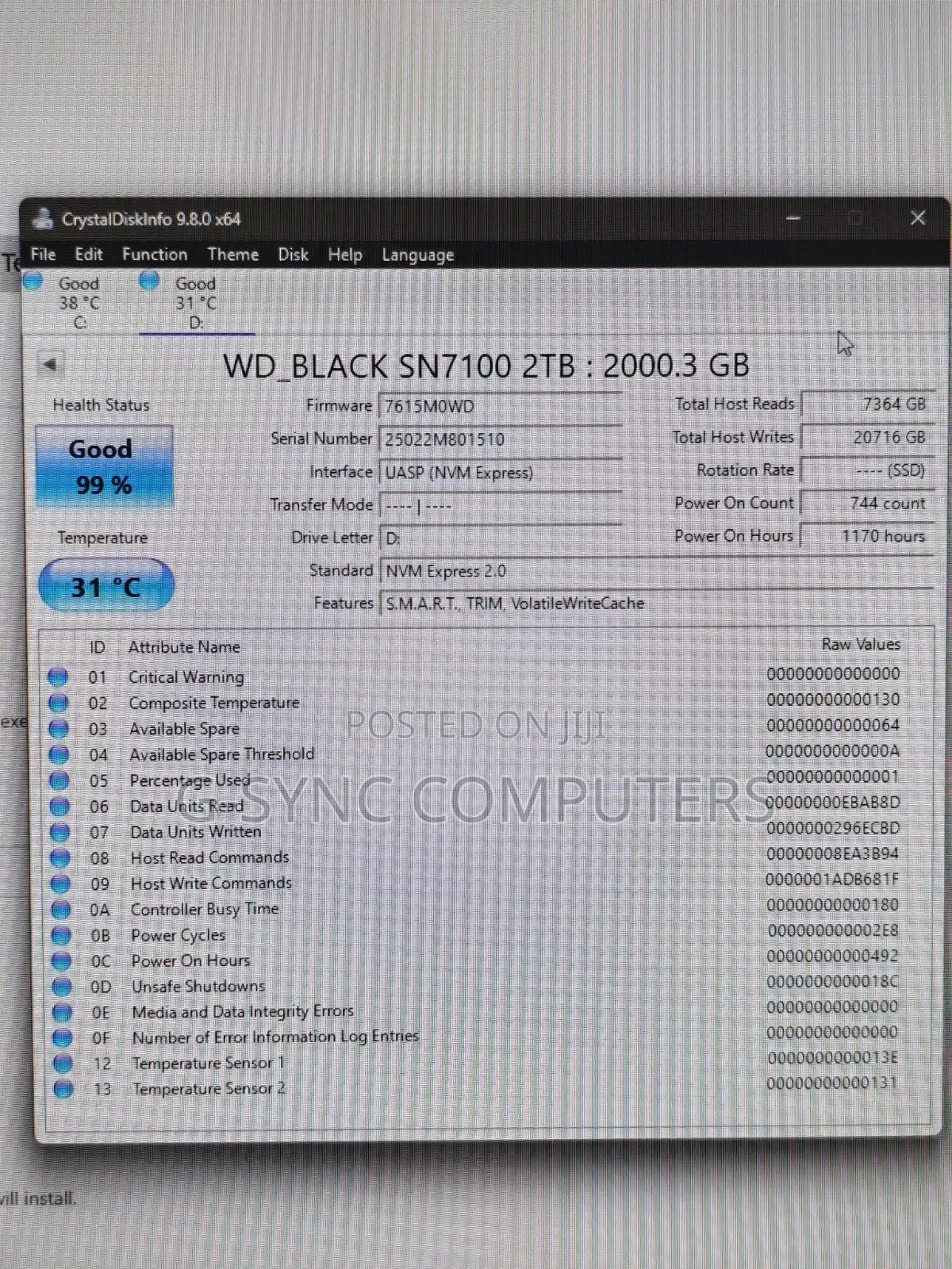 Wd Sn7100 2tb M.2 SSD