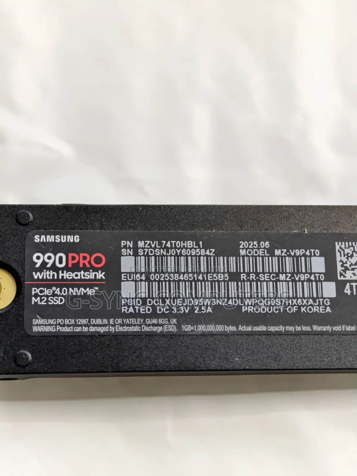 4tb Samsung 990 Pro New With Heatsink