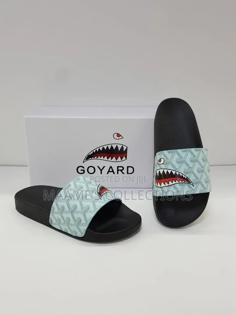 Custom-Printed Goyard Shark Slides