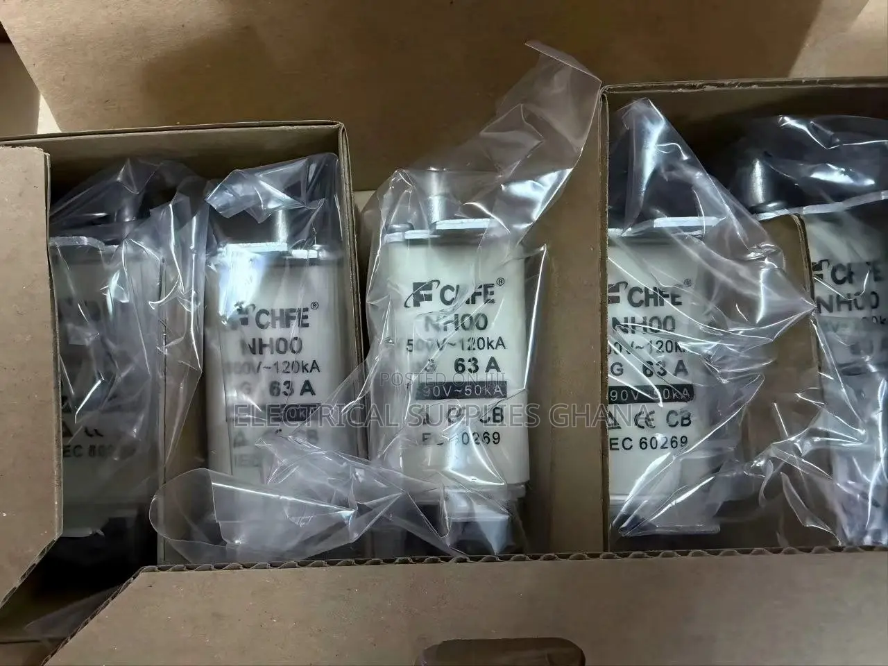 Nh00 Industrial Fuse Link Gg 63a 500v High Breaking Capacity