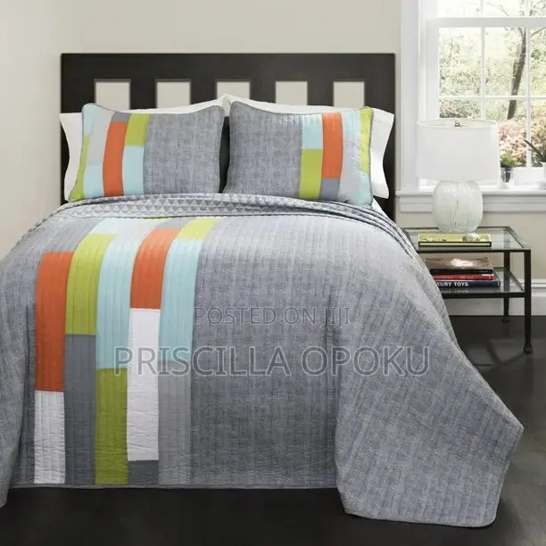 Lush Decor Shelly Stripe Quilt With Pillow Case