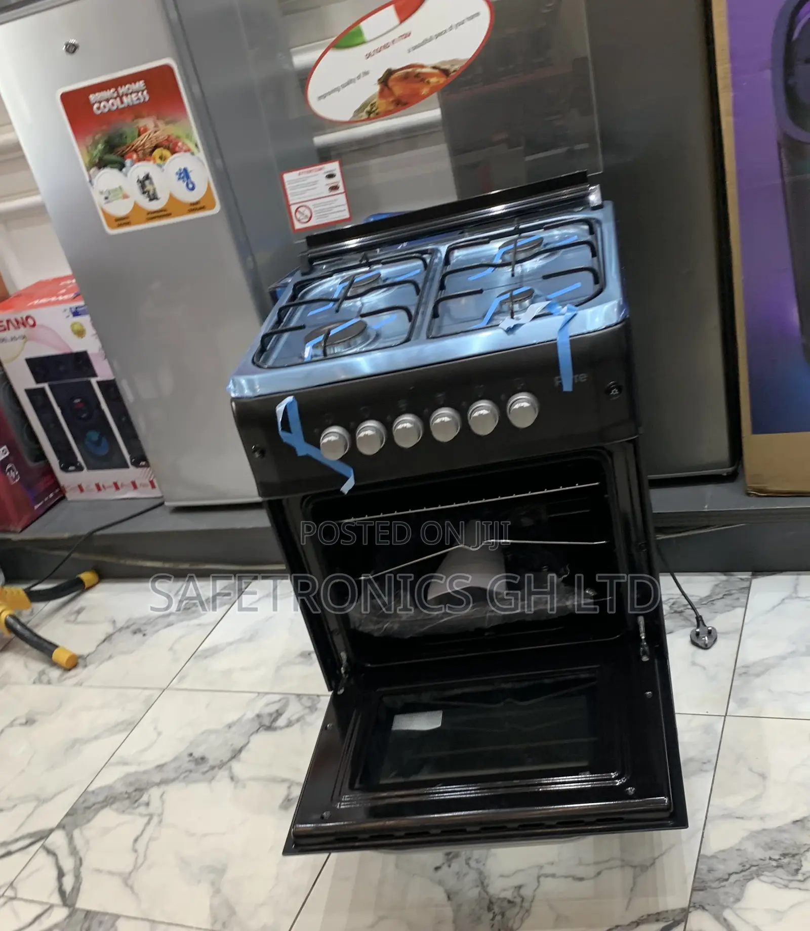 Order New Black Ferre 60x60 4 Burner Gas Cooker, Auto Ignition