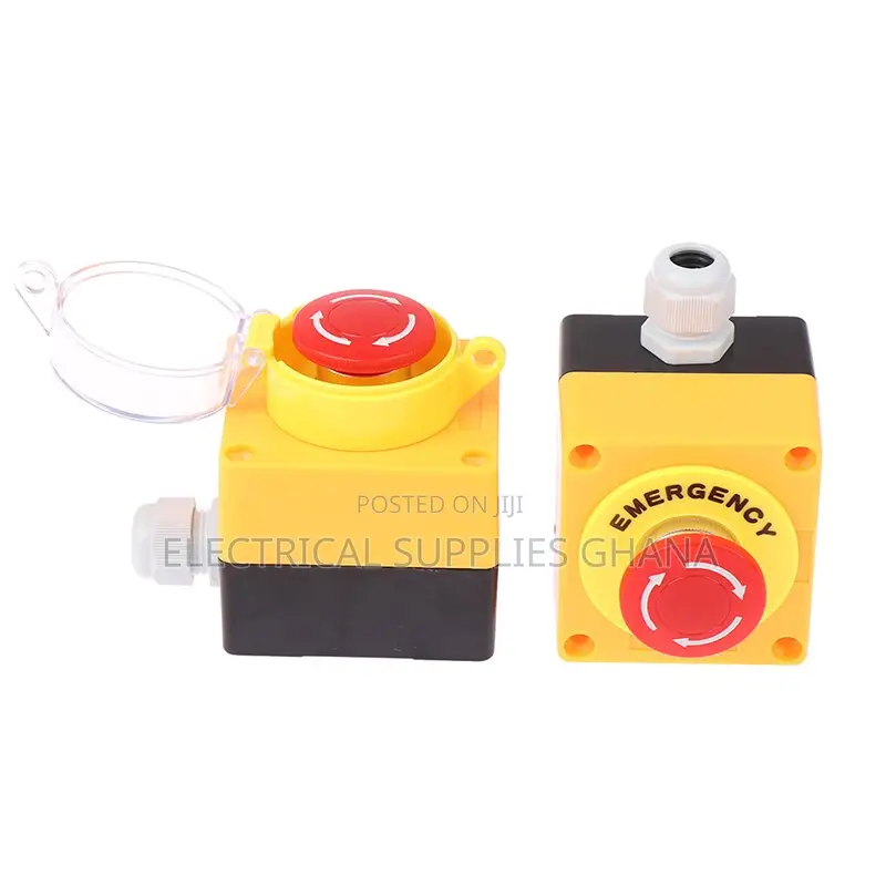 Emergency Stop Push Button With Protective Cover Ip65 Waterproof