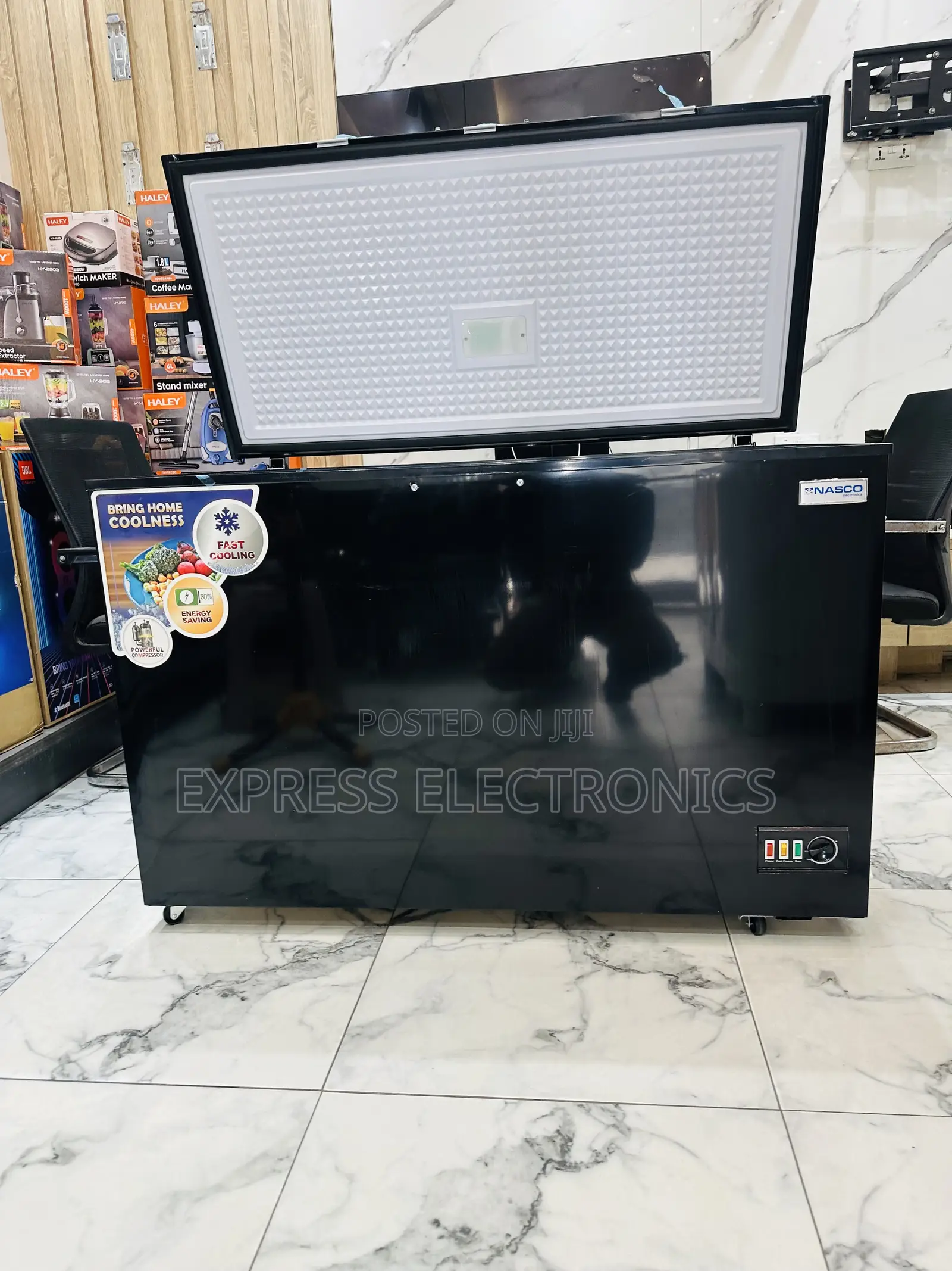 400l Chest Freezer Single Door Nasco Black Stainless Steel