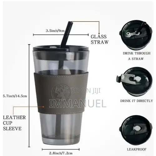 Glass Cup With Straw