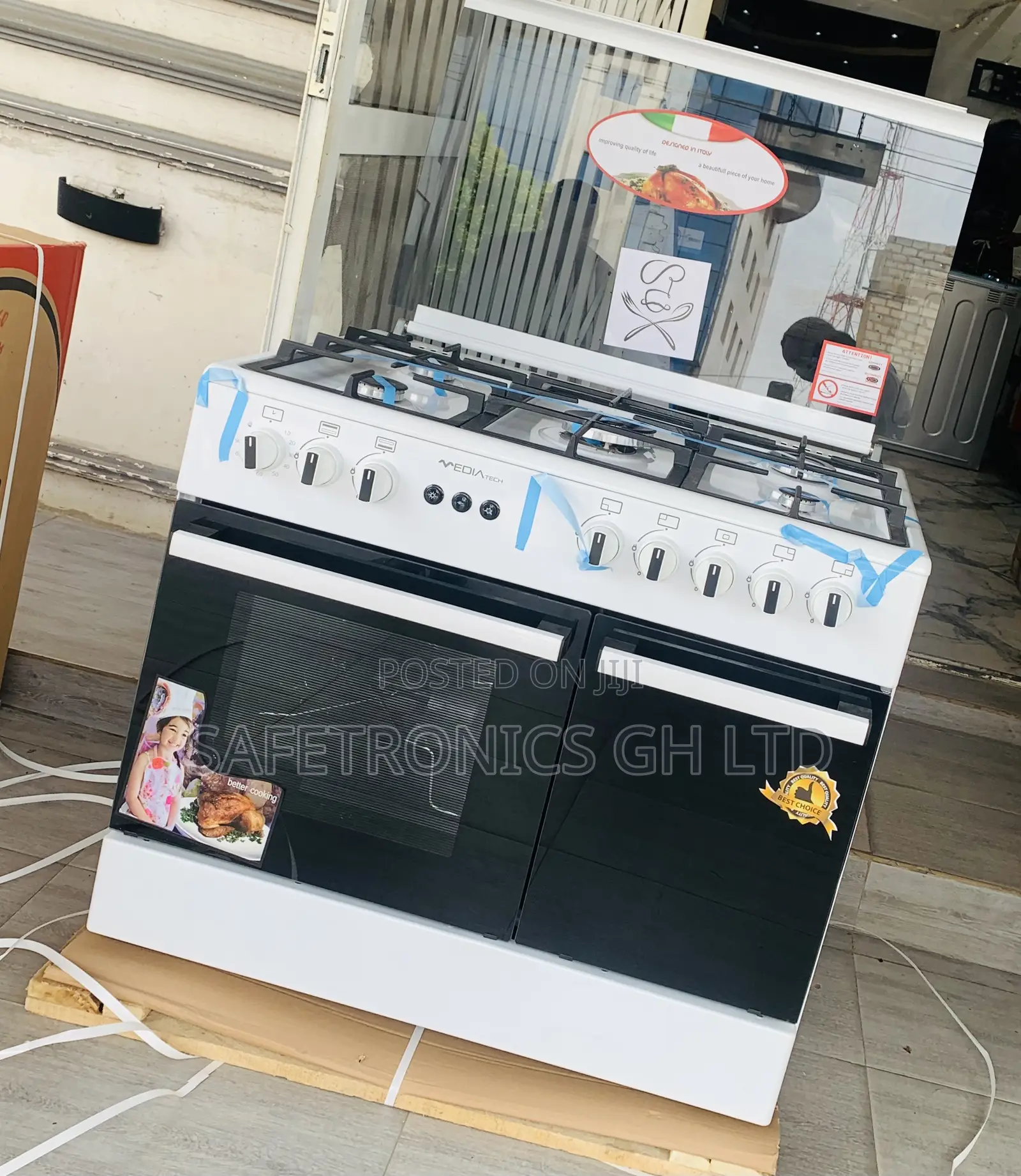 Ultra Modern Mediatech 60x90 White Gas Cooker