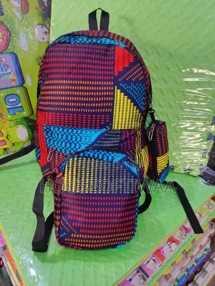 3 Pieces African Print Backpack