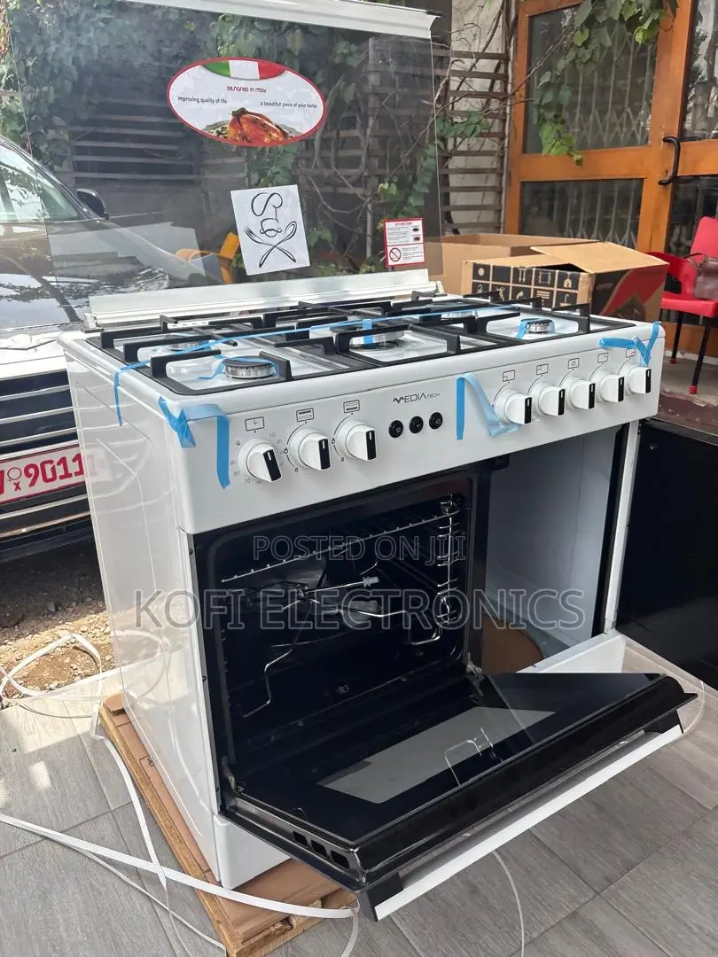 Mediatech White 60x90 Gas Cooker With Spacious Oven