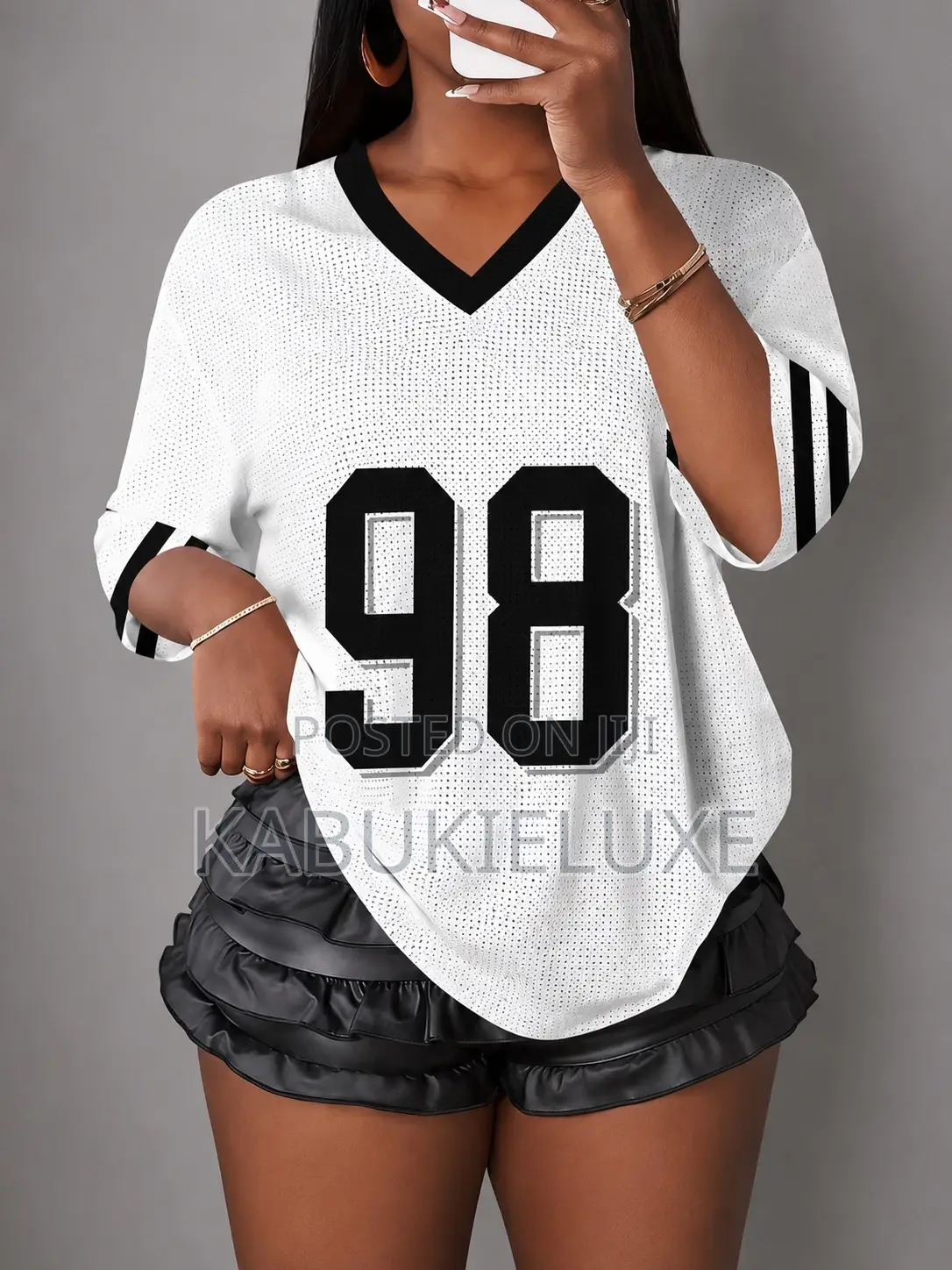 Oversized 98 Graphic Sports Jersey Tee