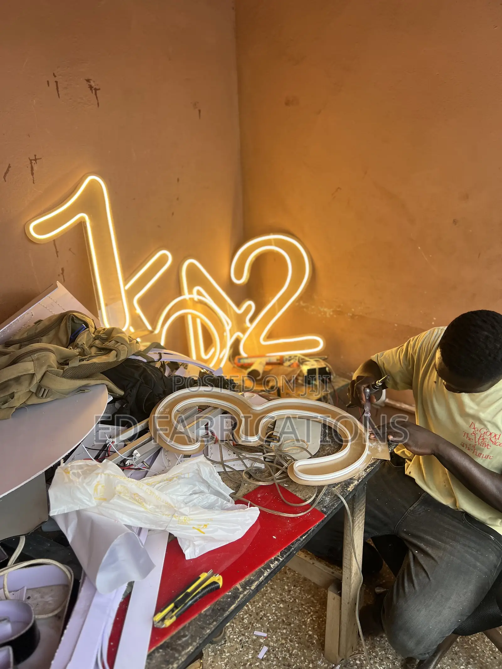 Numbers With Neon Light For Birthday