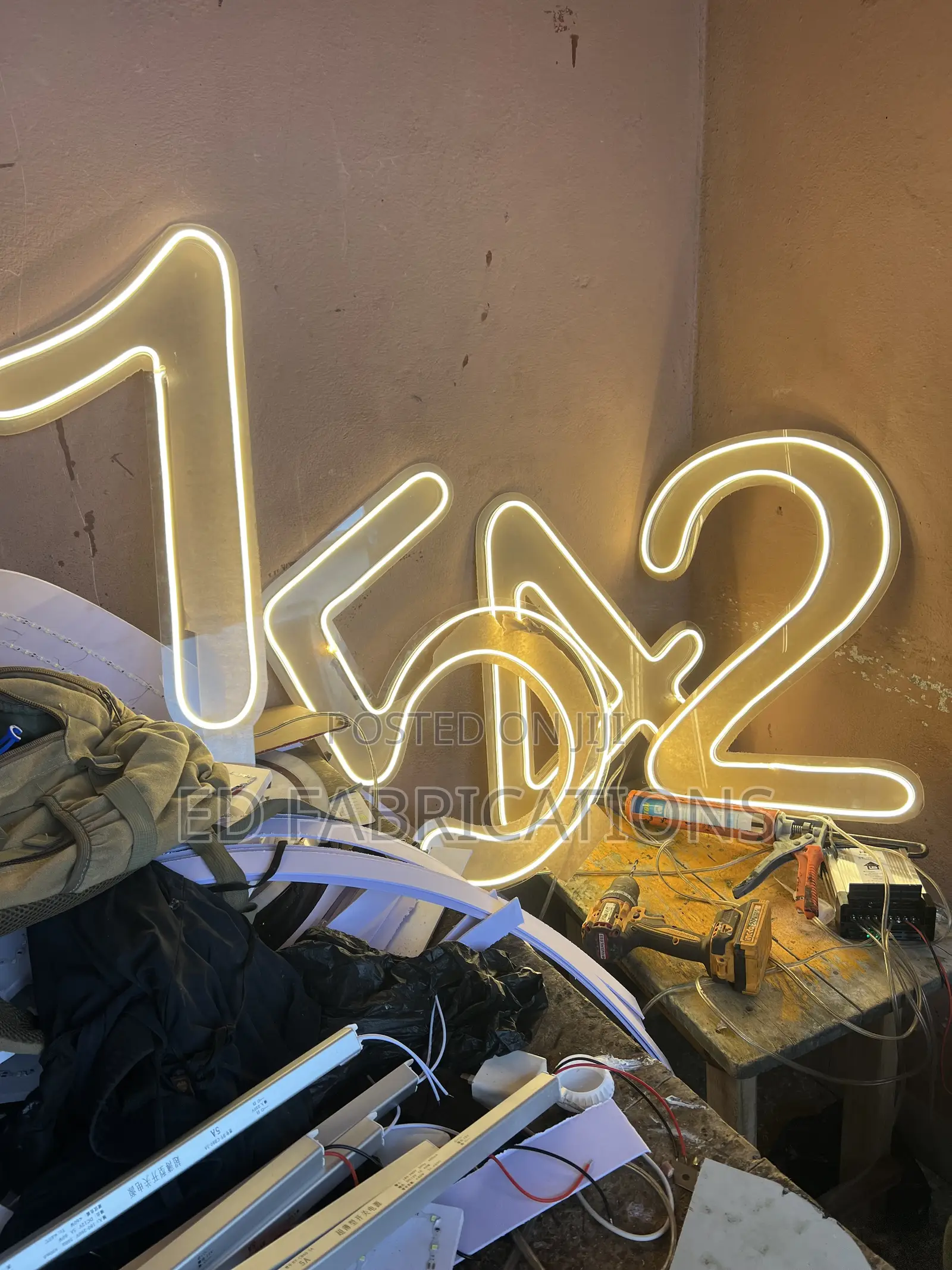 Numbers With Neon Light For Birthday