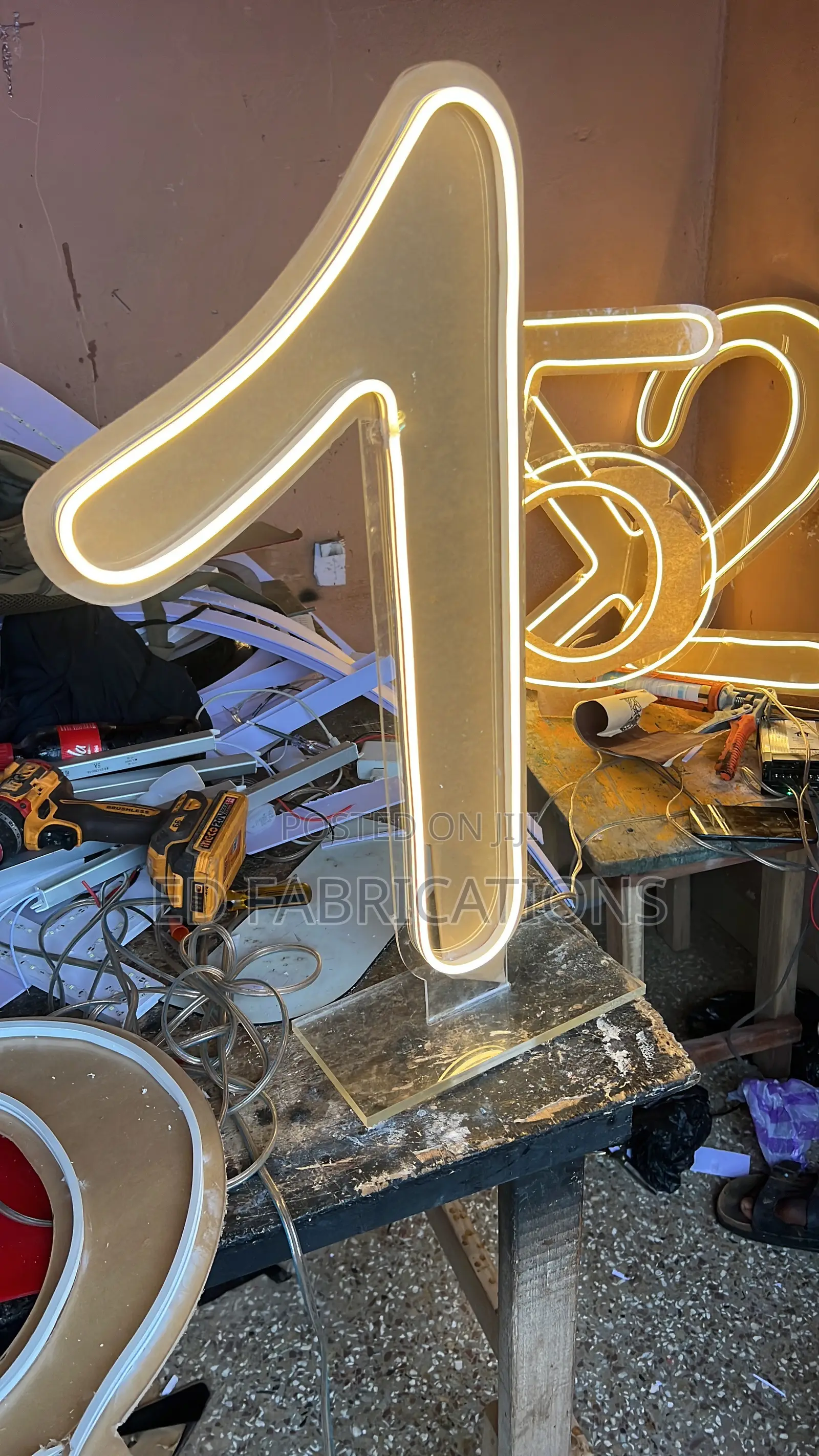 Numbers With Neon Light For Birthday