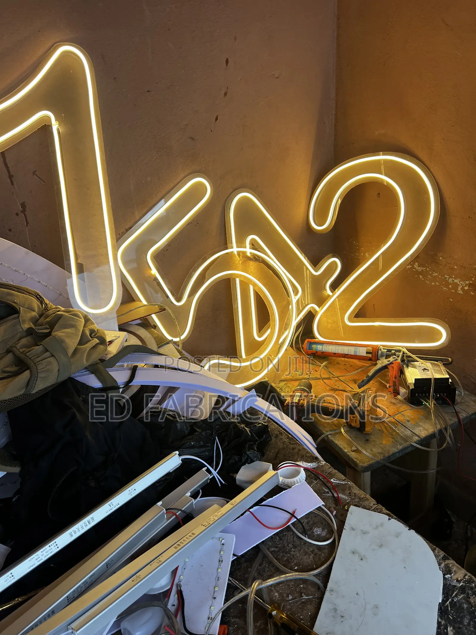 Numbers With Neon Light For Birthday