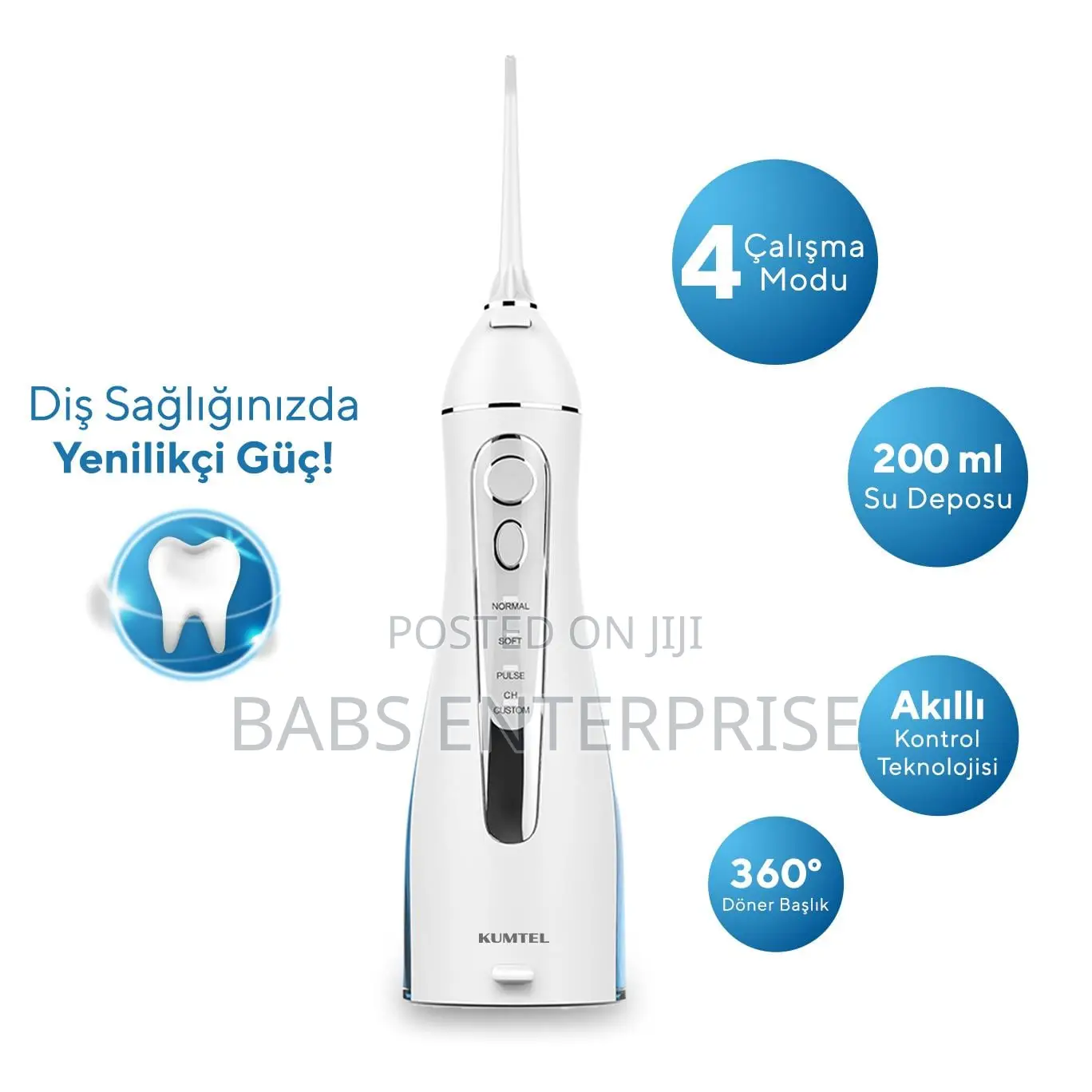 Kumtel Caremi Rechargeable 3-Head Dental and Oral Irrigator HDD-01