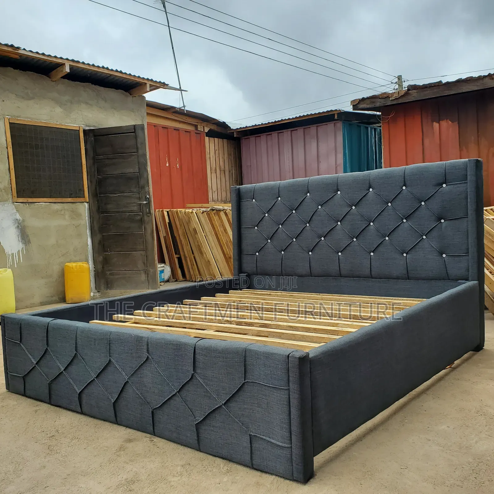 Velvet Foreign Double Bed Frame.