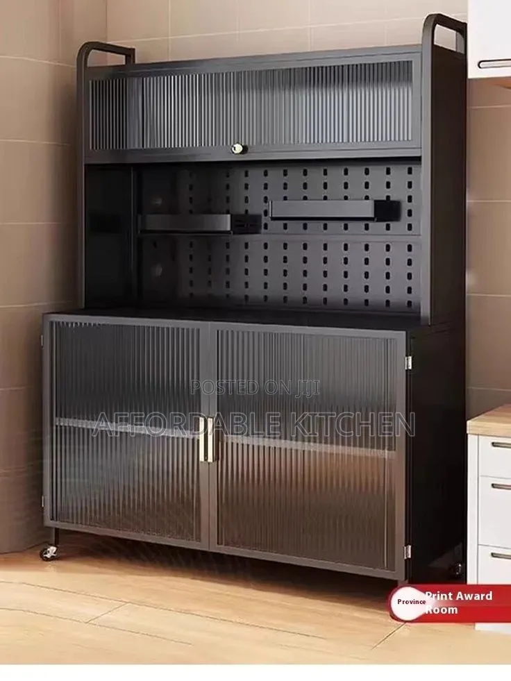 Modernized Metallic Kitchen Cabinet