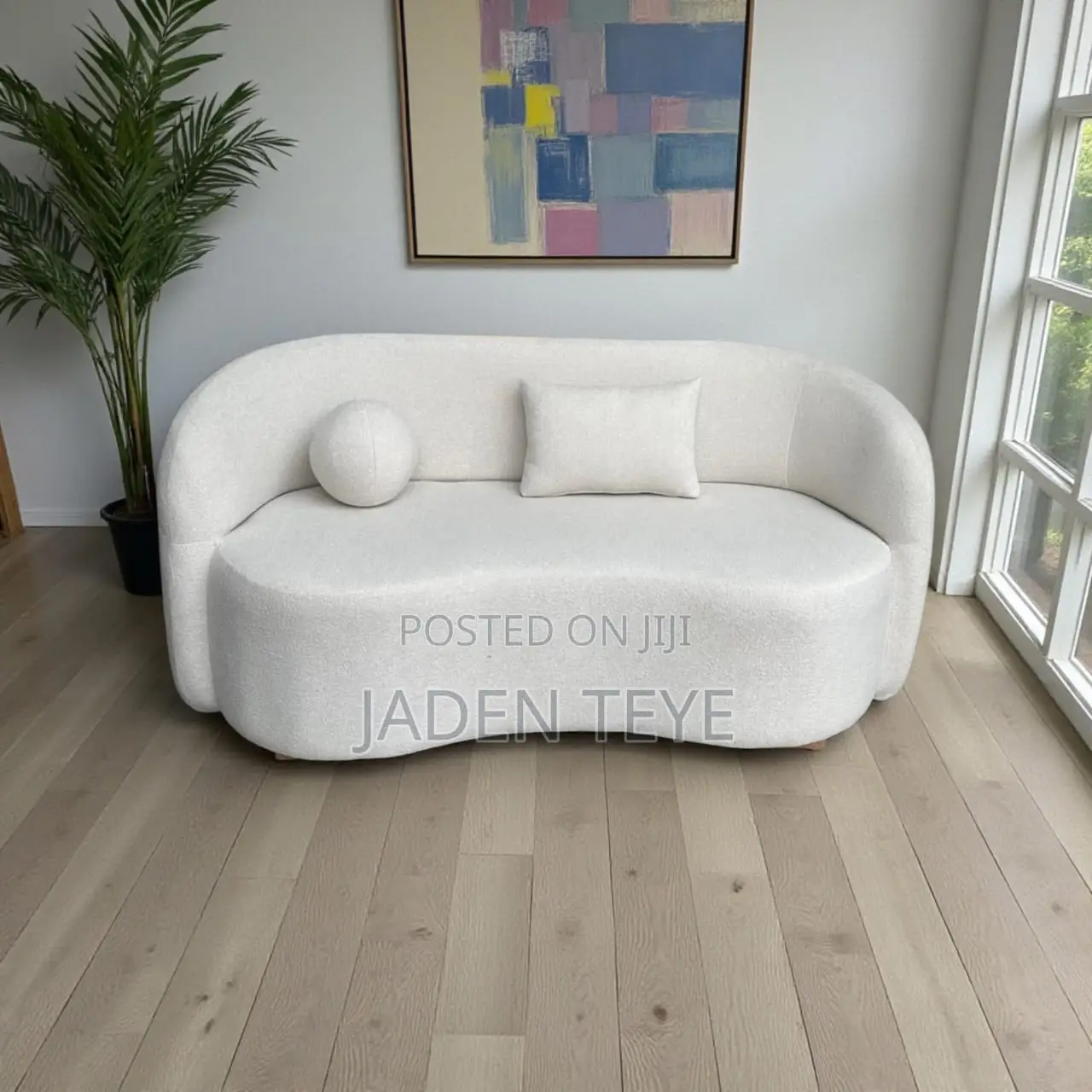 White Fabric 2 in Fabric Sofa