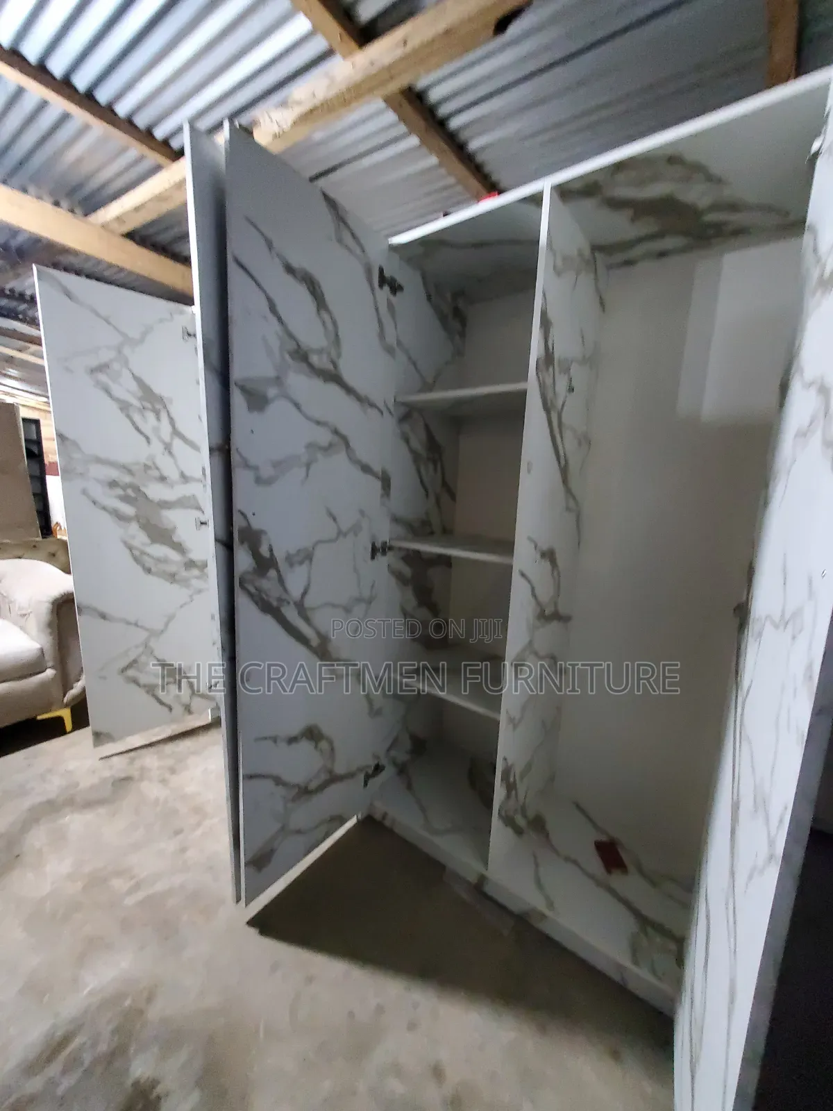 2 in 1 Marble Laminated Woode Wardrobe
