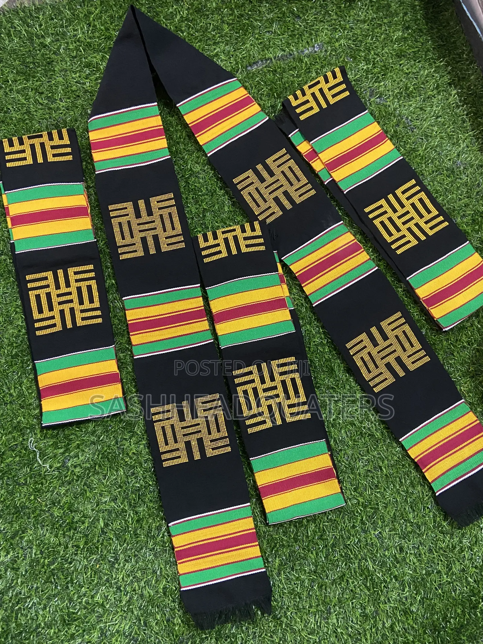 Handwoven Adinkra Branded Sashes