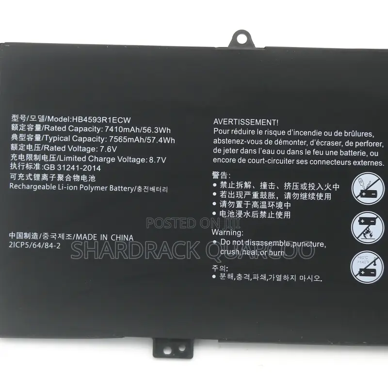 Hb4593r1ecw Laptop Battery for Huawei Matebook X Pro 14 "Kpl-W00 KLV