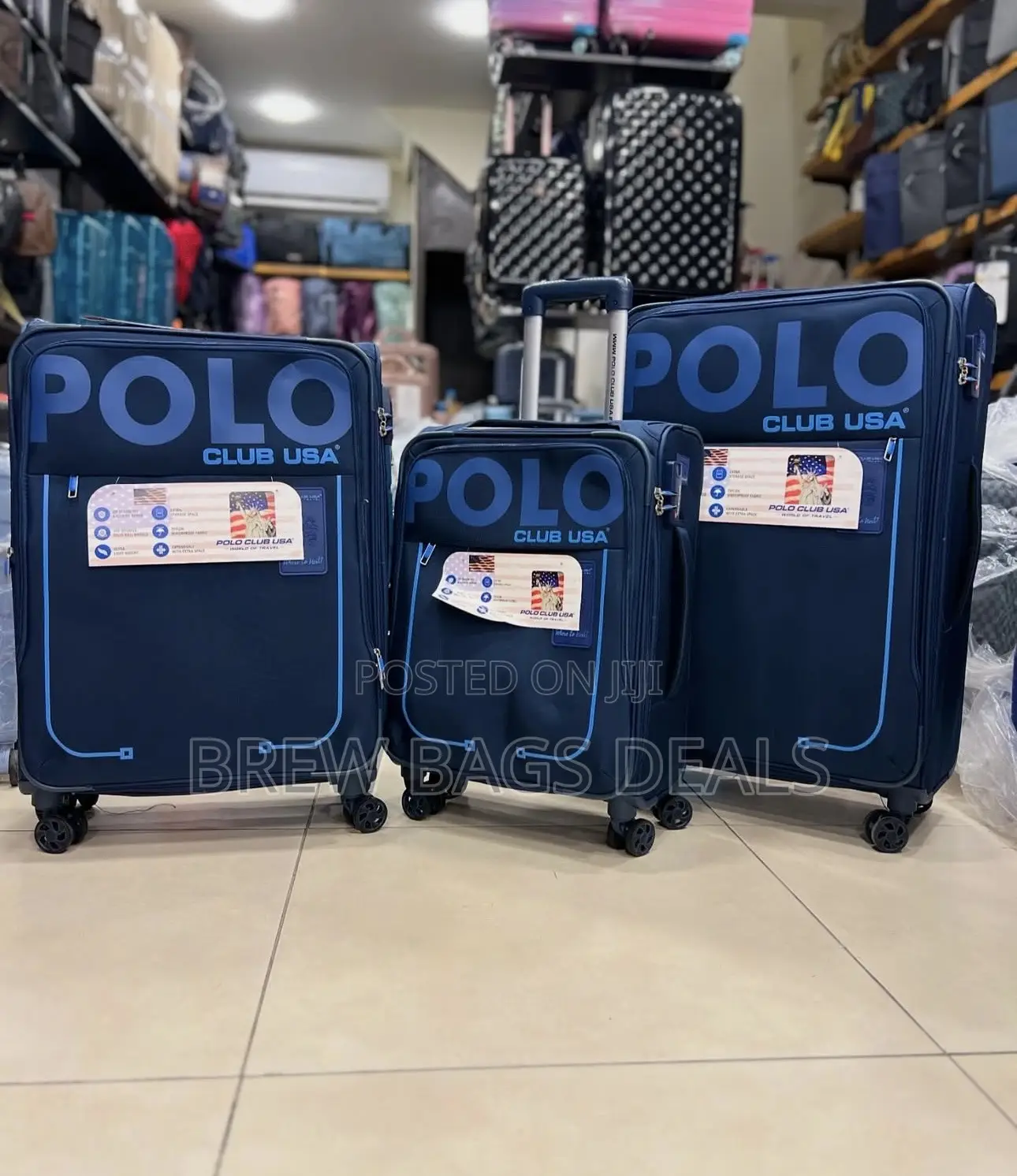 Quality Polo Club Usa 3set Fabric Texture Traveling Bag.
