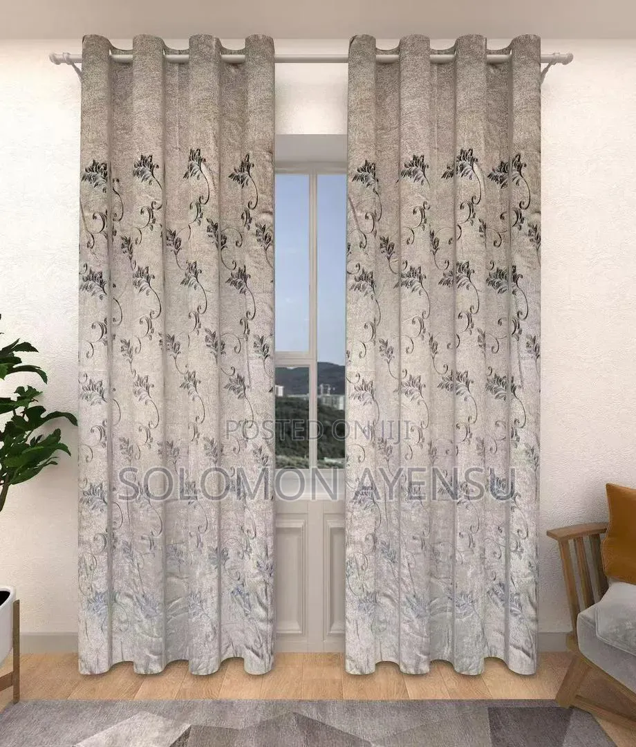 Set of Brown Blackout Curtains.