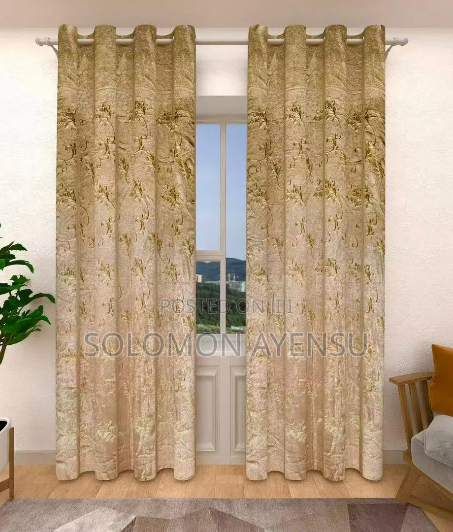 Set of Brown Blackout Curtains.