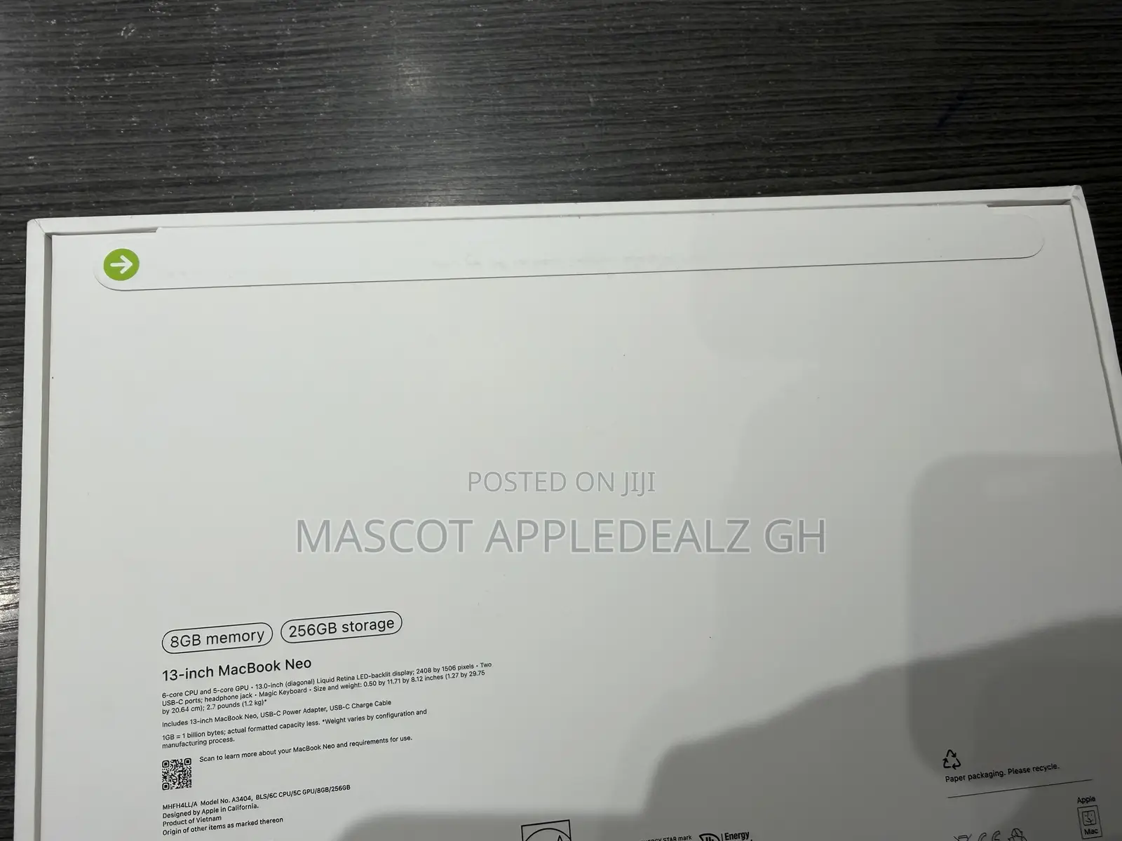 New Laptop Apple MacBook Neo 2026 8GB SSD 256GB