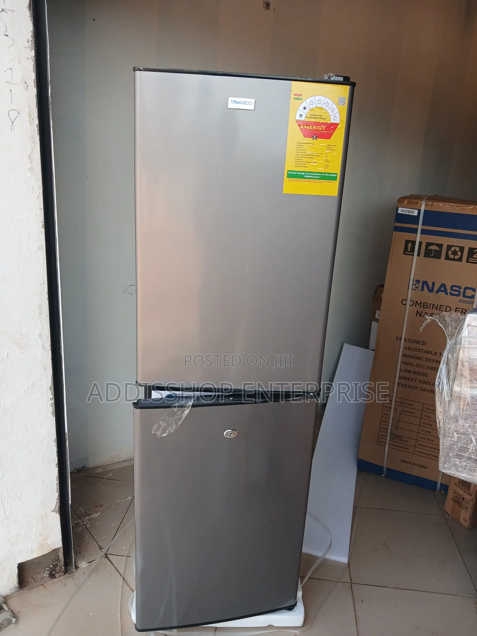 Nasco 158 Liters Bottom Freezer Double Door Refrigerator