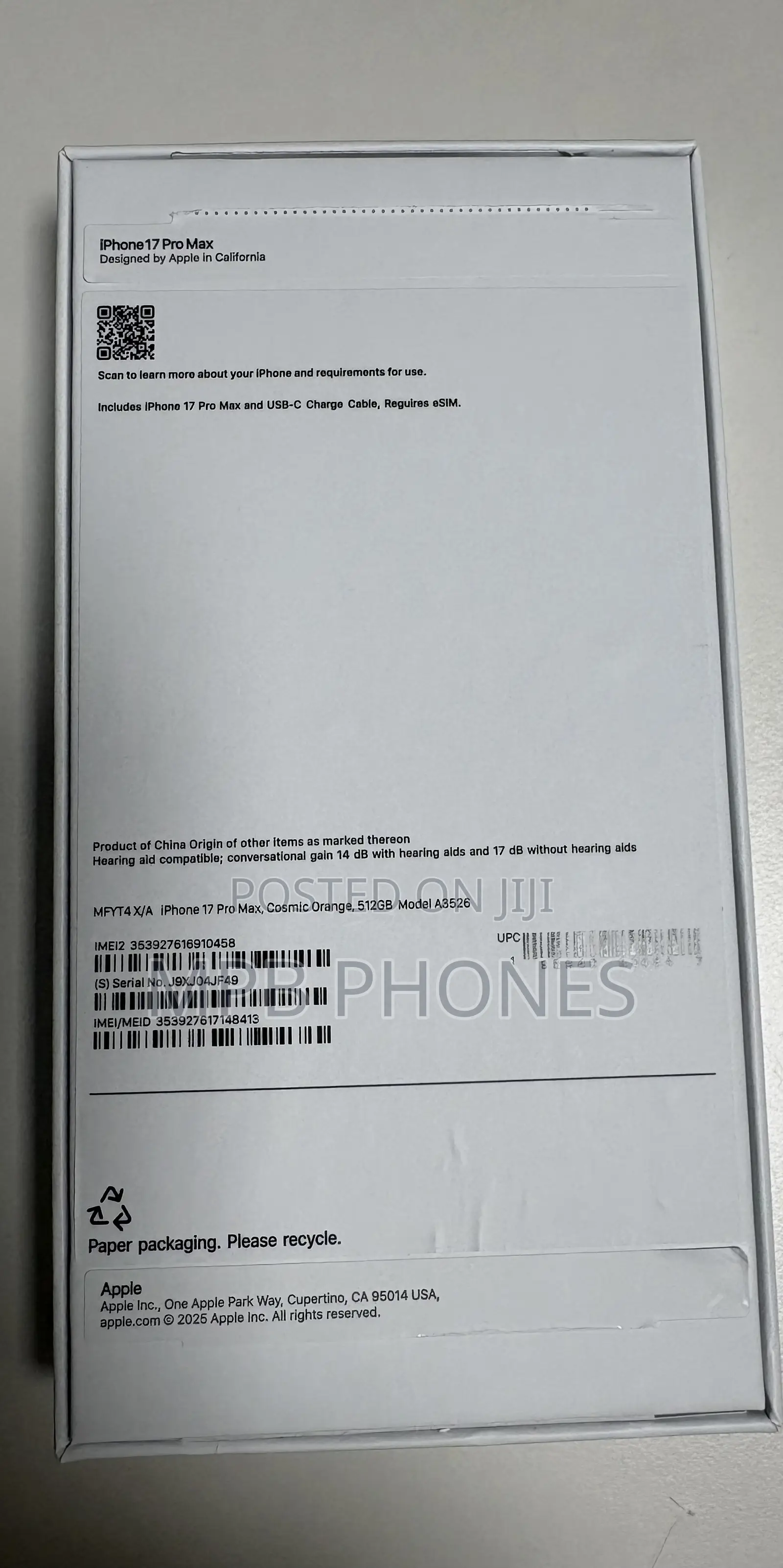 New Apple iPhone 17 Pro Max 512 GB Orange