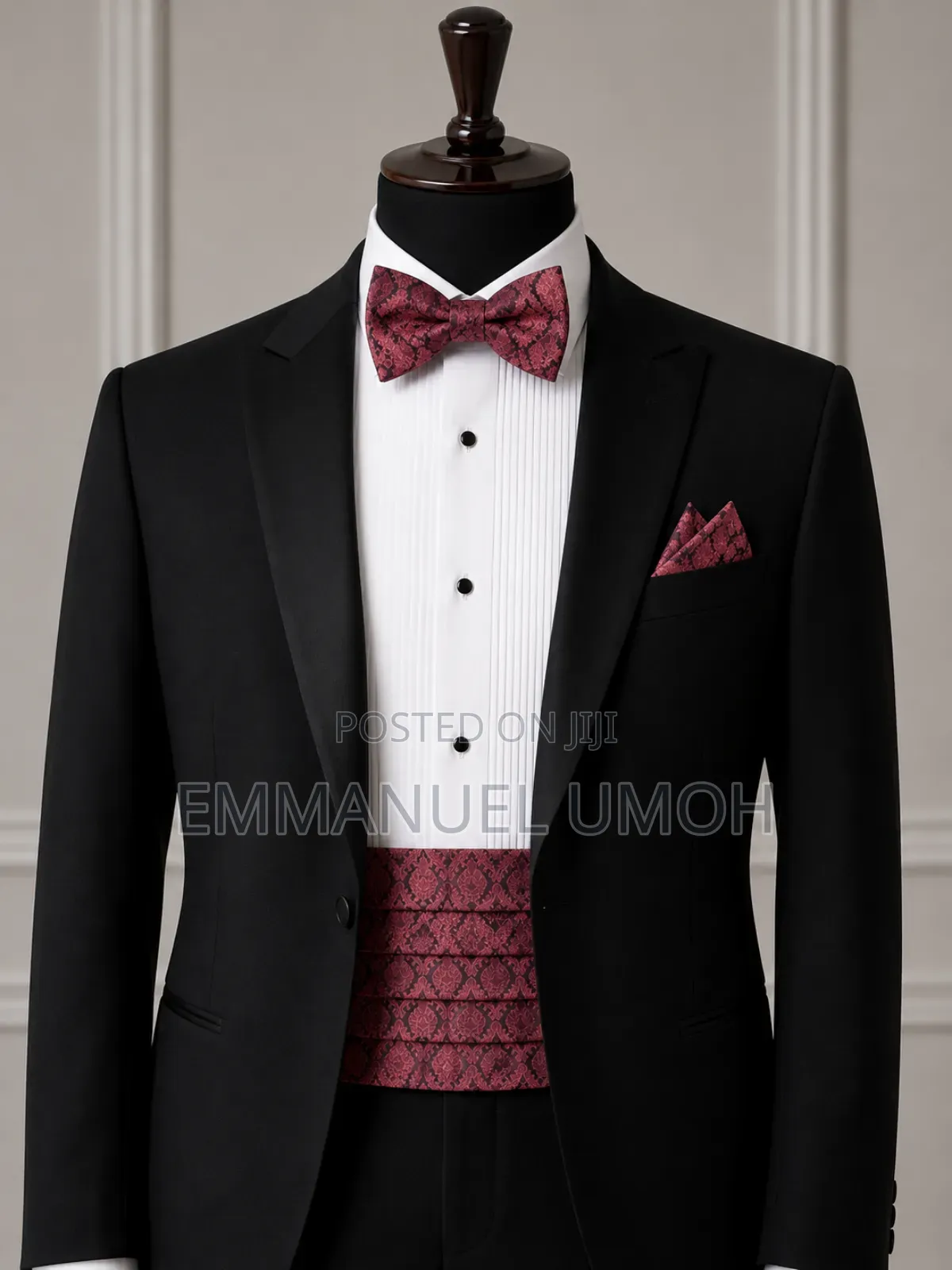 Classic Bow Ties With Matching Cummerbunds and Pocket Kerchiefs
