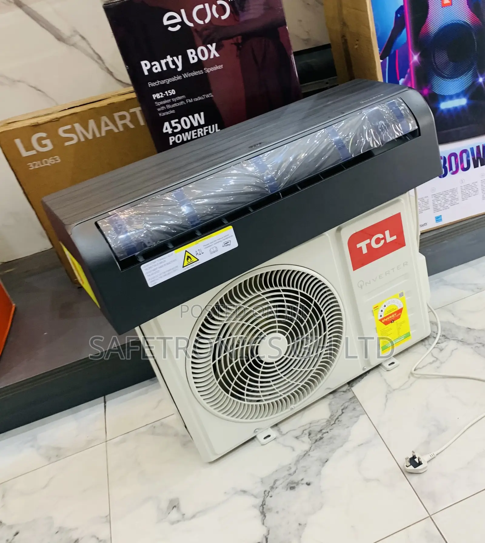 Try Massive TCL 2.5hp R410 Inverter Air Con Grey Black Mirror Glass