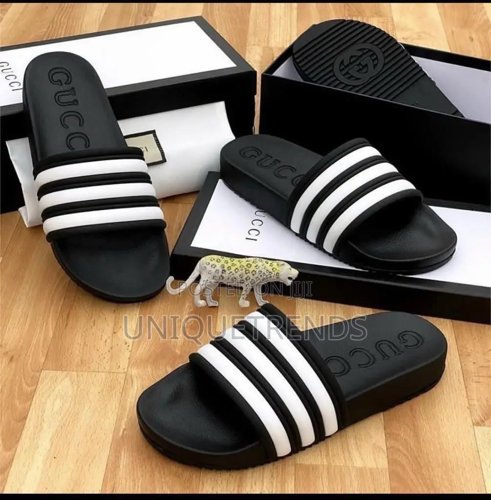 Original Black and White Gucci Slides