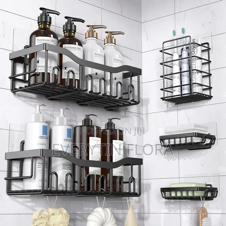 No‐Drill Bathroom Shower Caddy Set