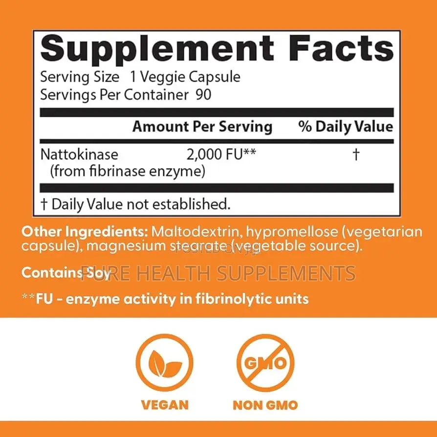 Nattokinase, (2,000 FU Per Capsule) Blood Clot Pressure, 90 Veg Caps