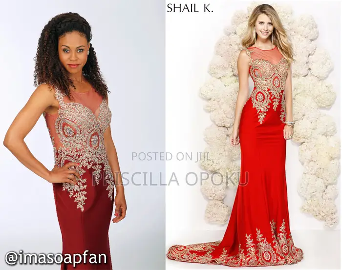 Red and Gold Abby Paris Formal Gown for Size 10/12