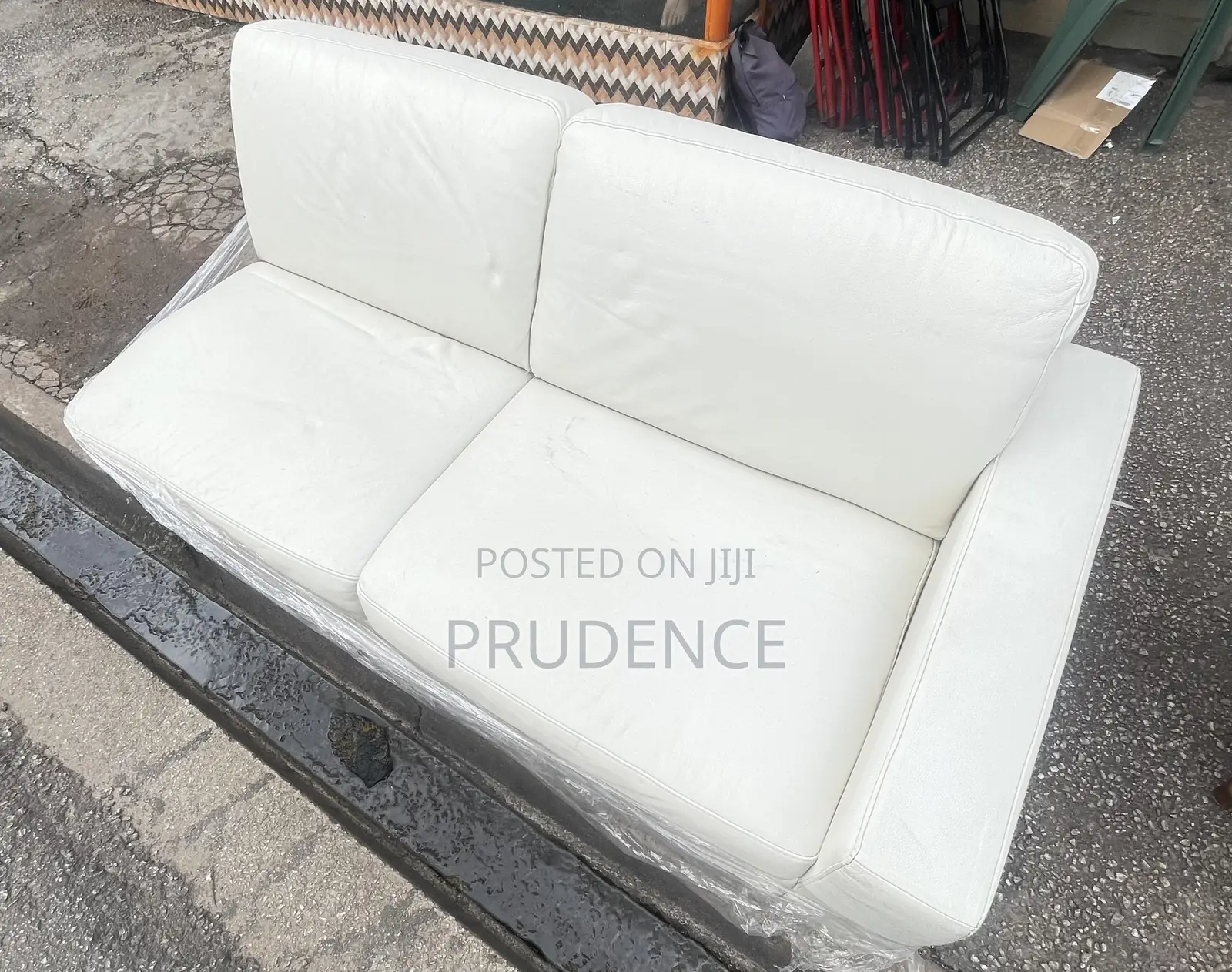 Cream Leather Sofa