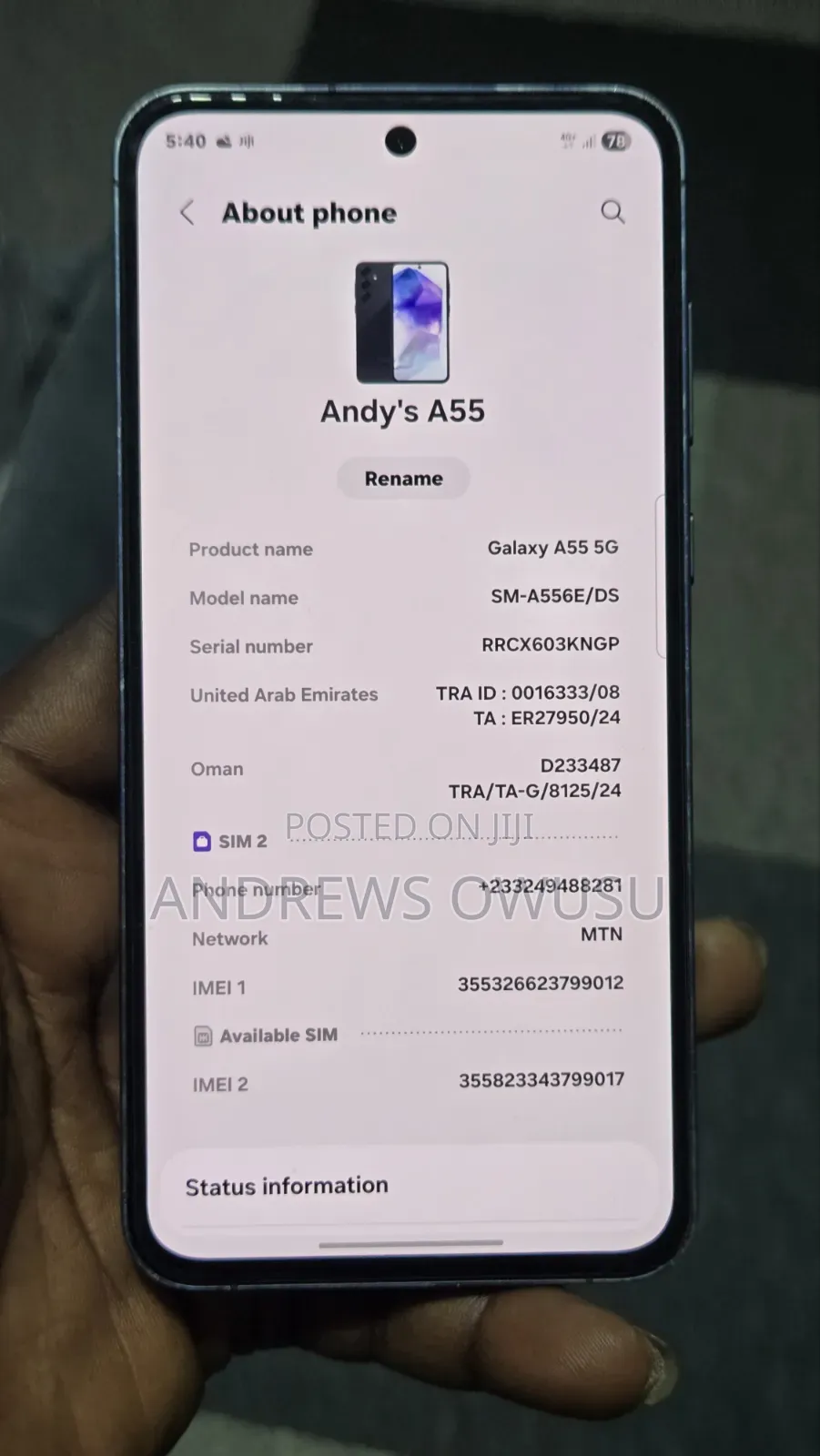 Samsung Galaxy A55 256 GB Blue