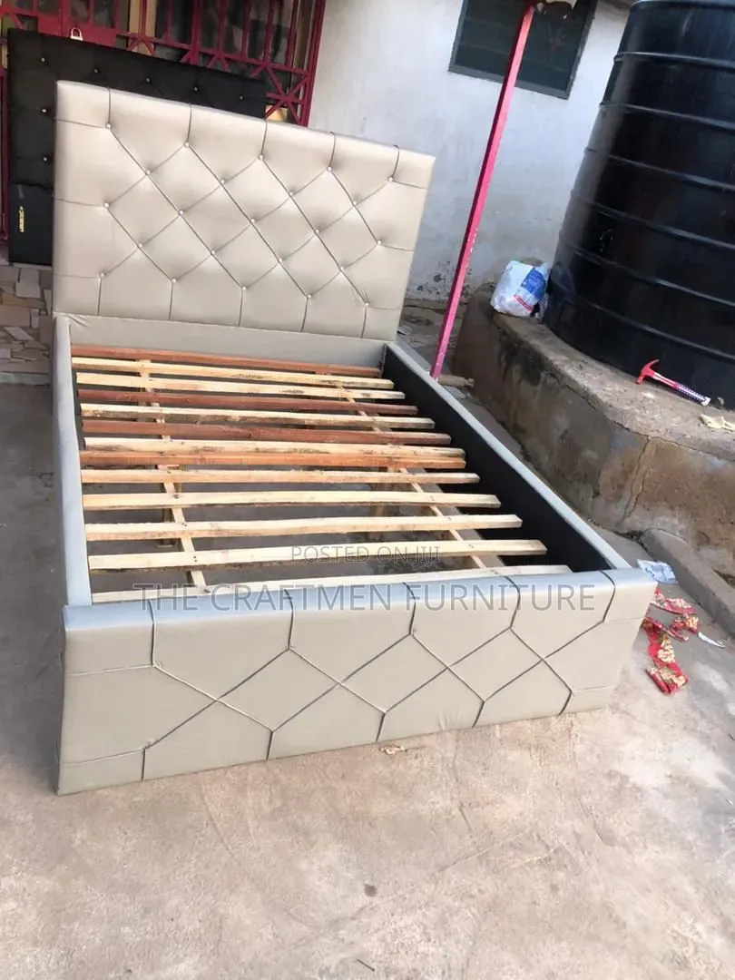 Double Leather Bed Frame