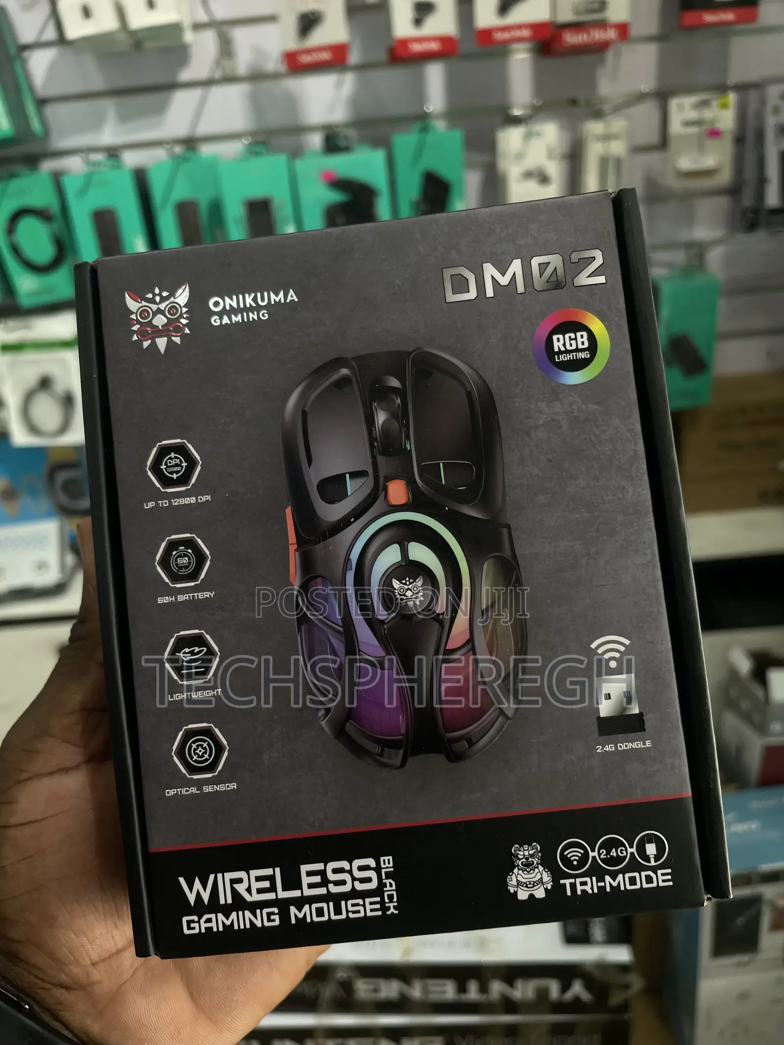 Onikuma Dm02 Wireless RGB Gaming Mouse – Tri-Mode Lightweight (New)