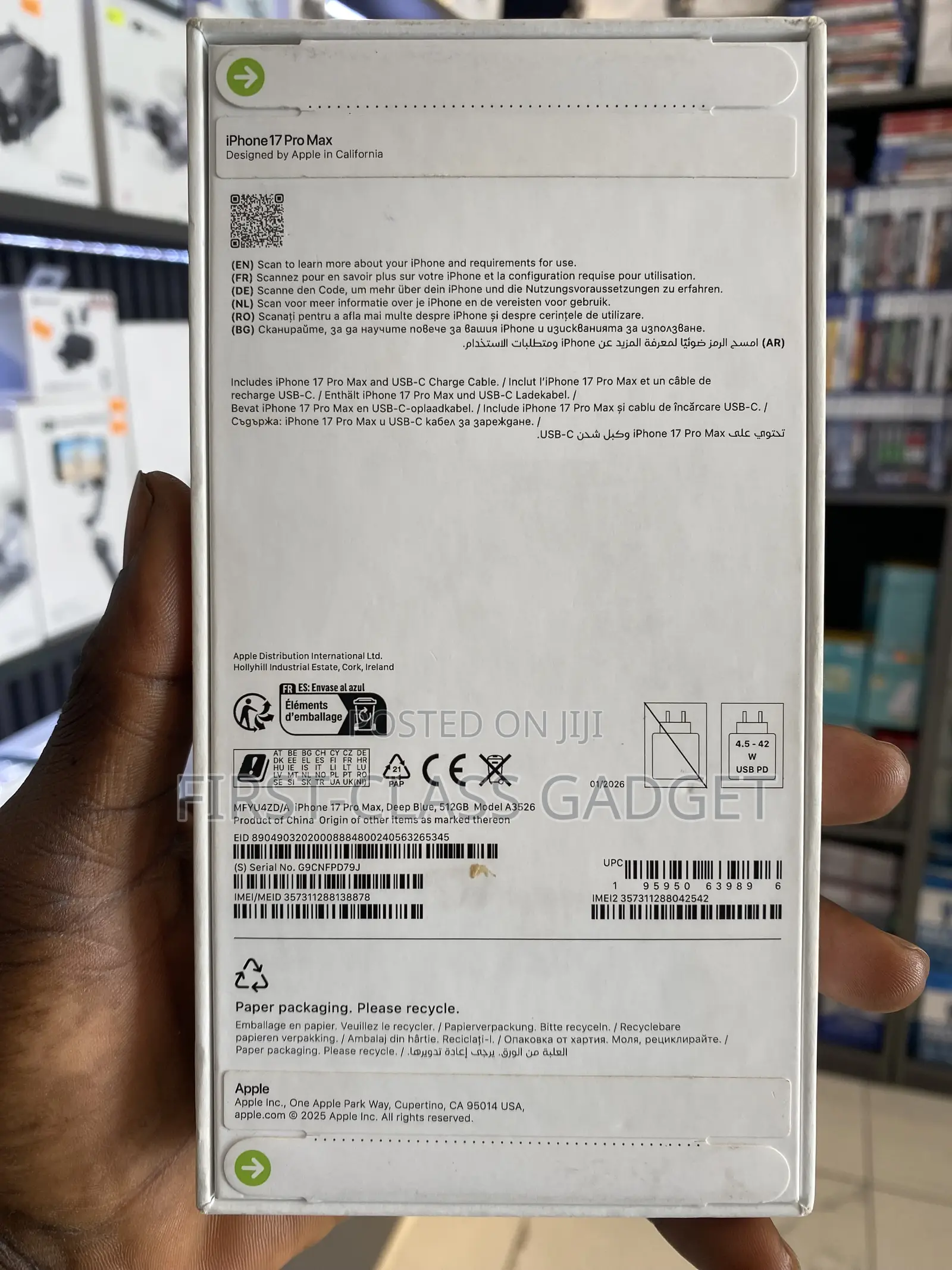 New Apple iPhone 17 Pro Max 1 TB Blue