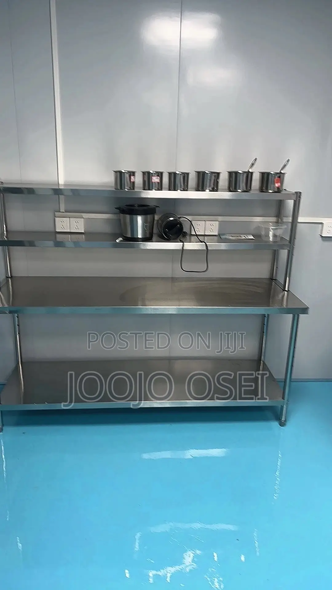 Stainless Steel Commercial Work Table With Double Shelves