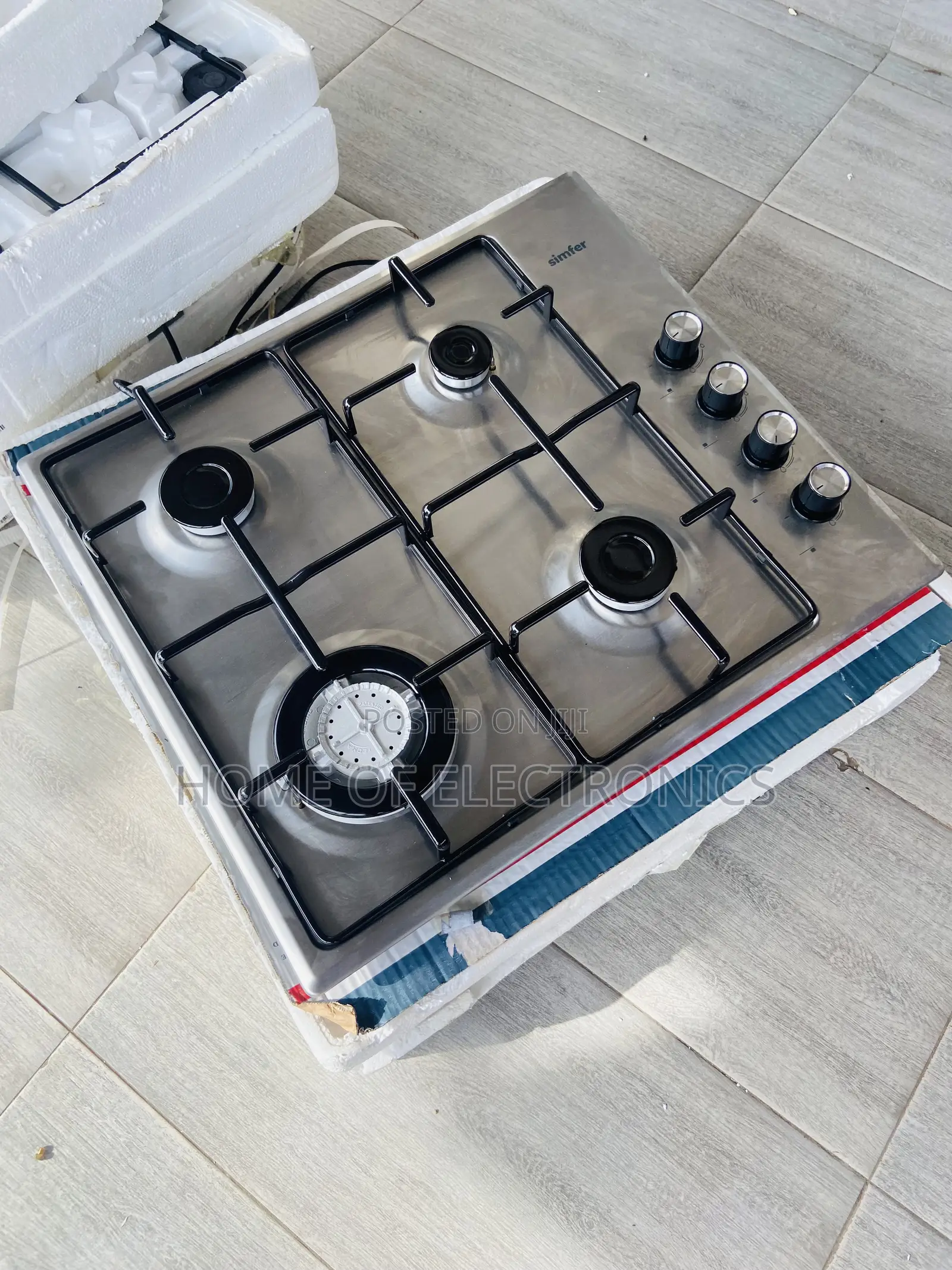 60cm Simfer 4 Burner in-Built Gas Hub