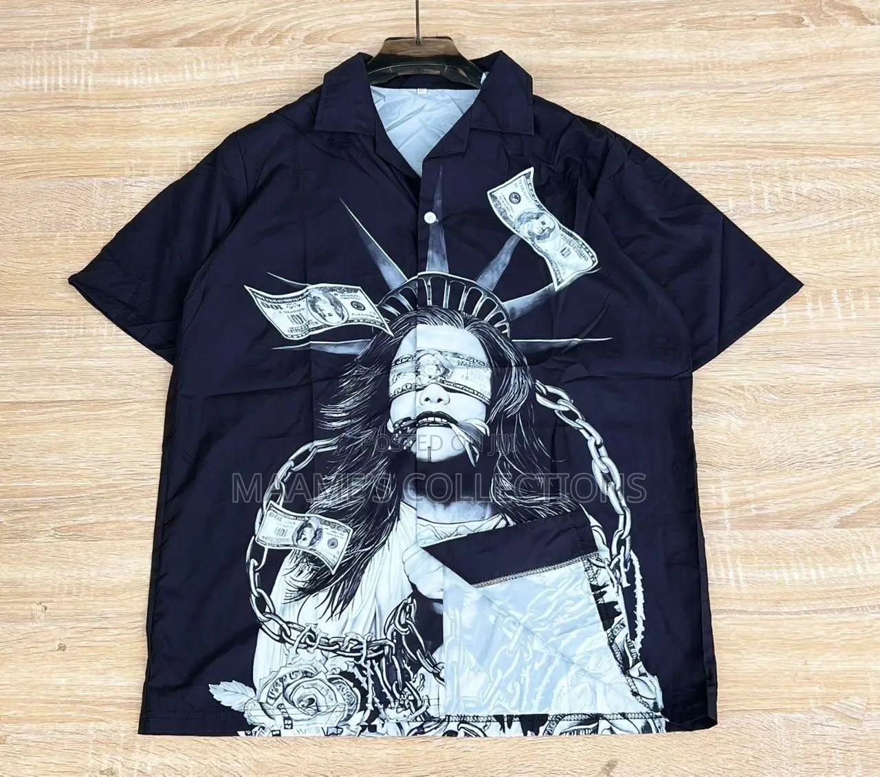 New Men's Vintage Print Short-Sleeve Shirt